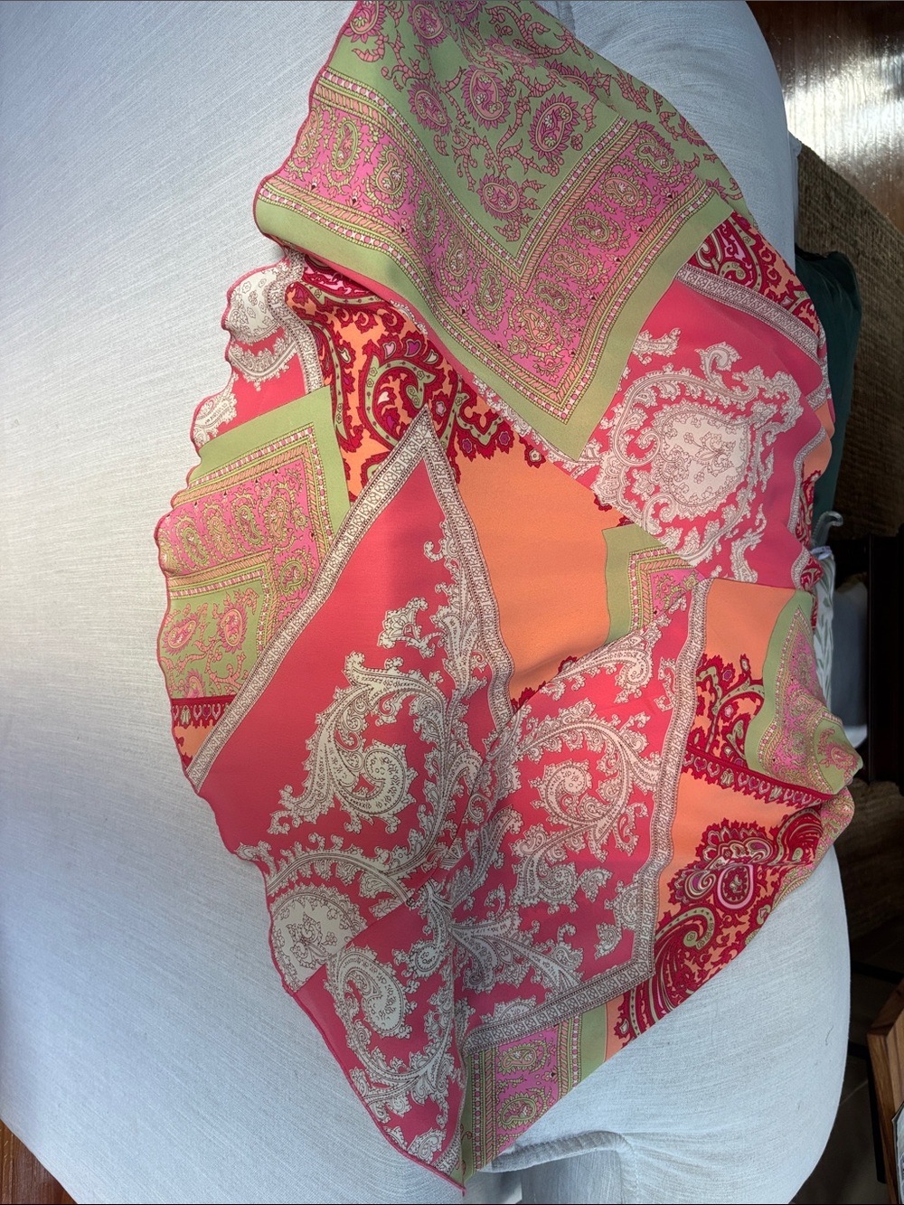 B Darlin Pink & Orange Paisley Halter High-Low Dress - Picture 7 of 7